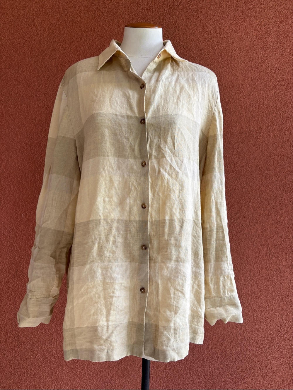 Ellen Tracy Butter Yellow 100% Linen Top